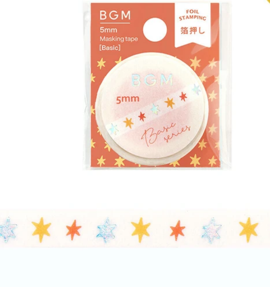 Color Foil Stars Narrow Washi Tape