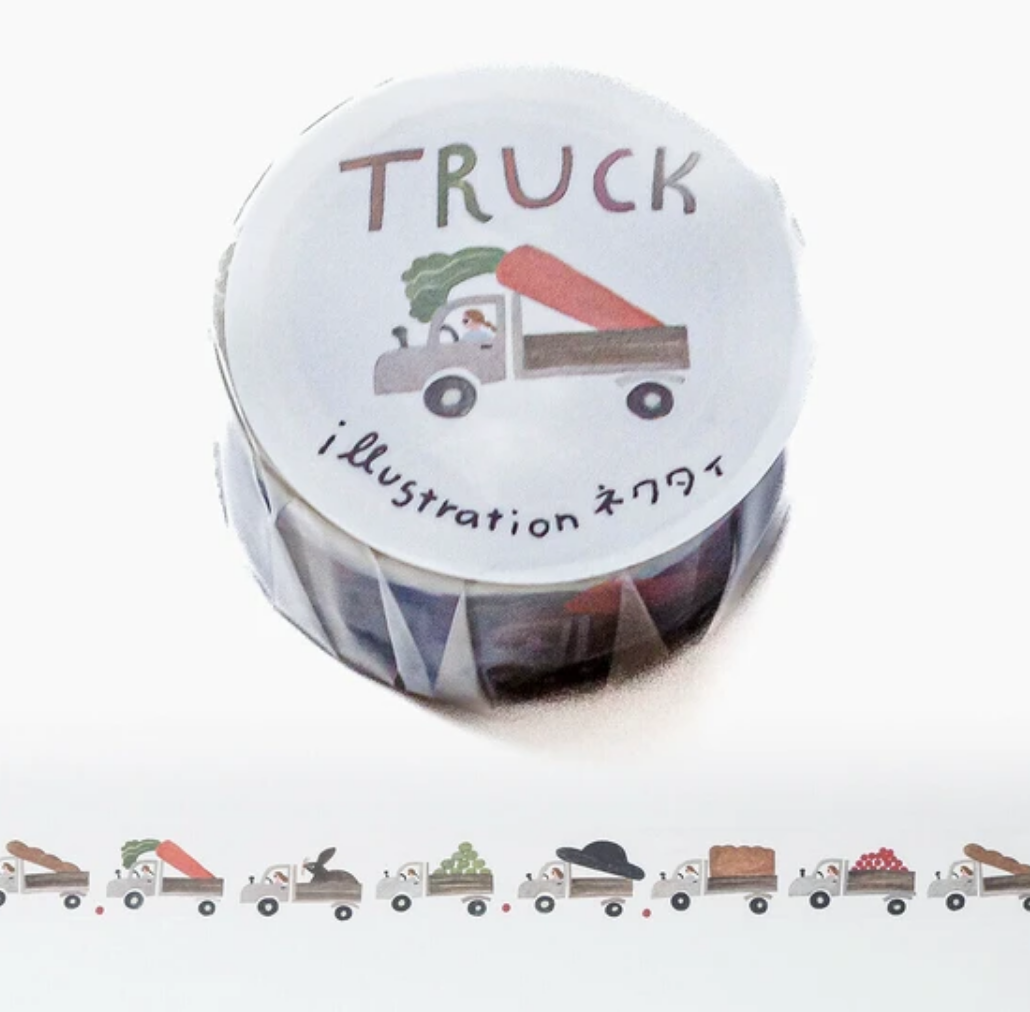 Grocery Trucks Clear Washi Tape