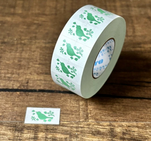 Green Bird Label Sticker Roll
