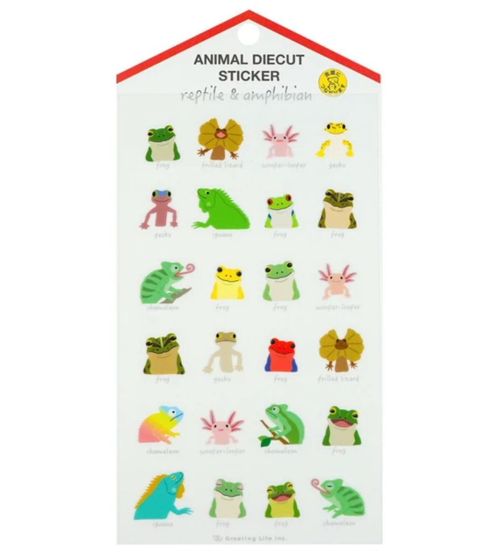 Reptiles and Amphibians Die-Cut Sticker Sheet