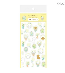 Fluffy Pups and Flowers Clear Sticker Sheet