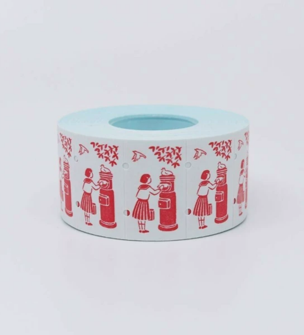 Mailbox Girl Label Sticker Roll