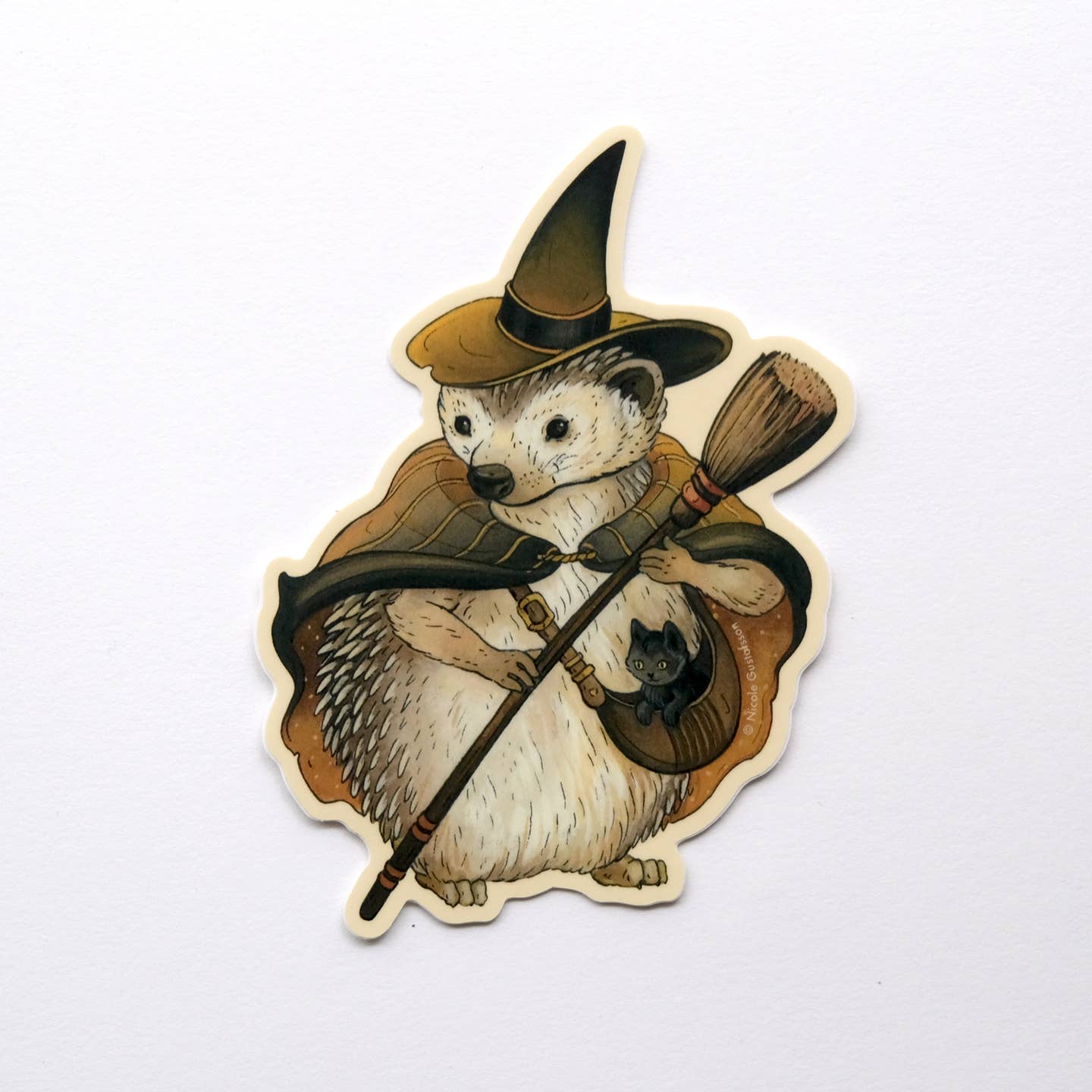 Hedgehog Witch Sticker