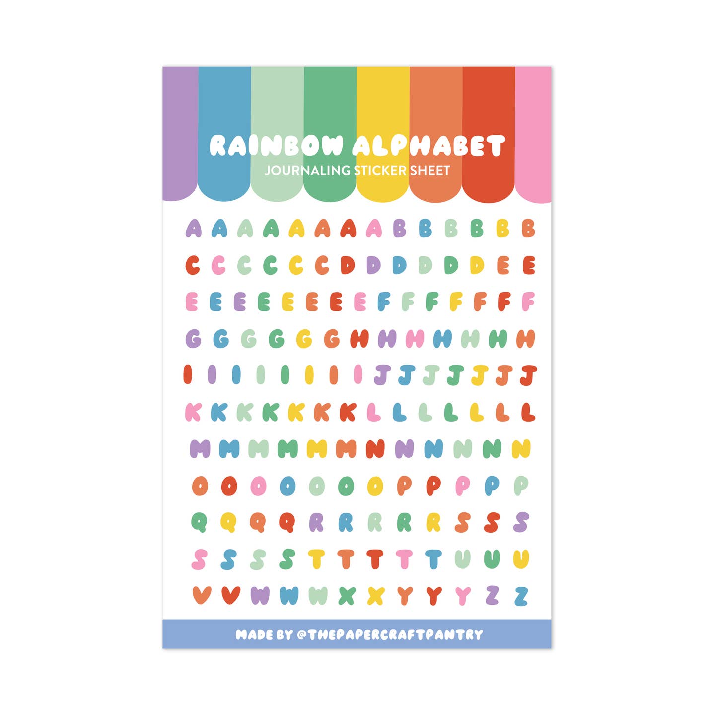 Rainbow Alphabet Vinyl Stickers