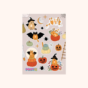 Halloween Cats & Pumpkins Sticker Sheet