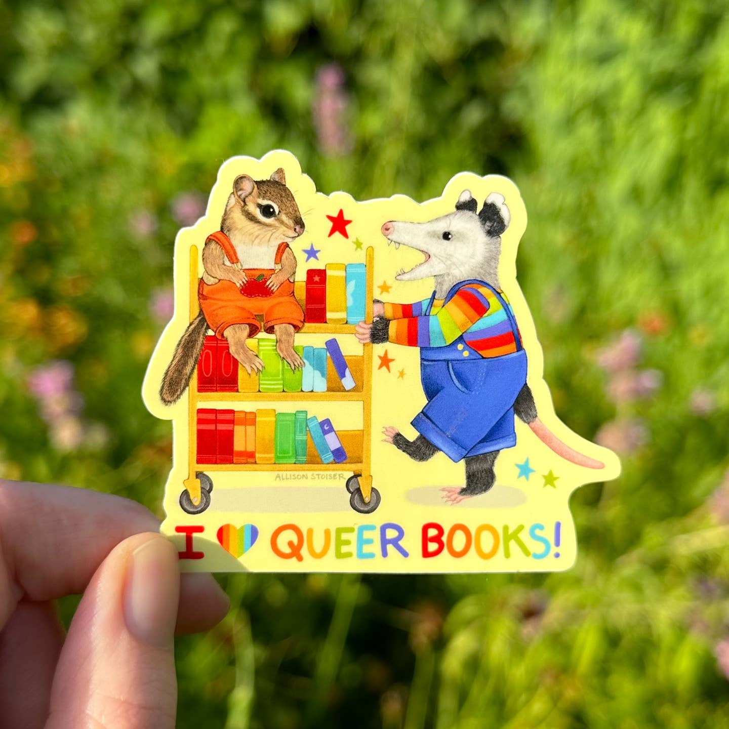 I Love Queer Books Critters Sticker