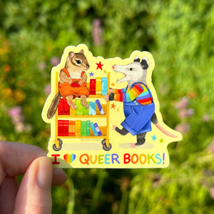 I Love Queer Books Critters Sticker