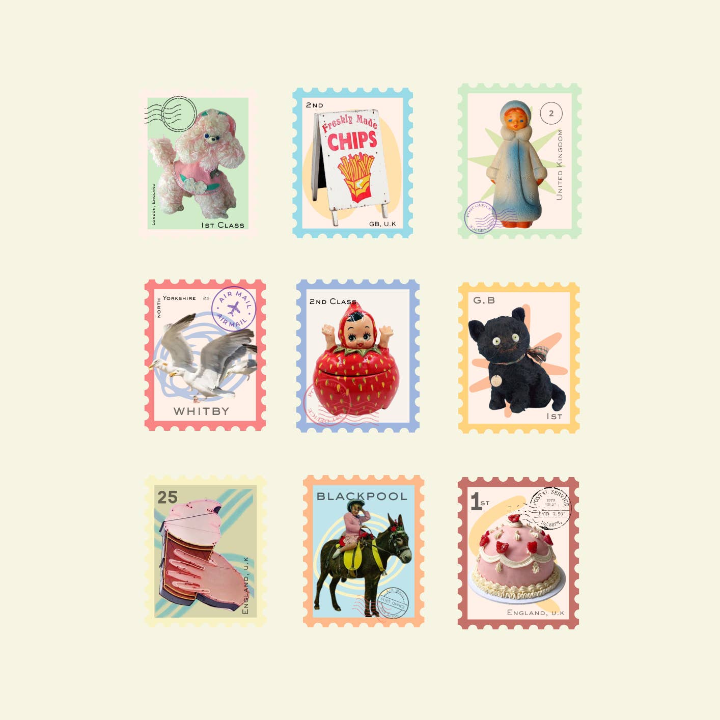 Stamps Washi Sticker Flakes
