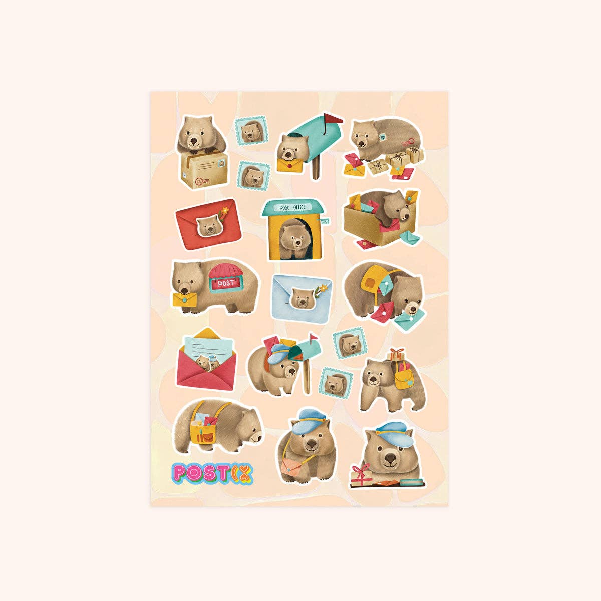 Waddling Wombat Mail Sticker Sheet