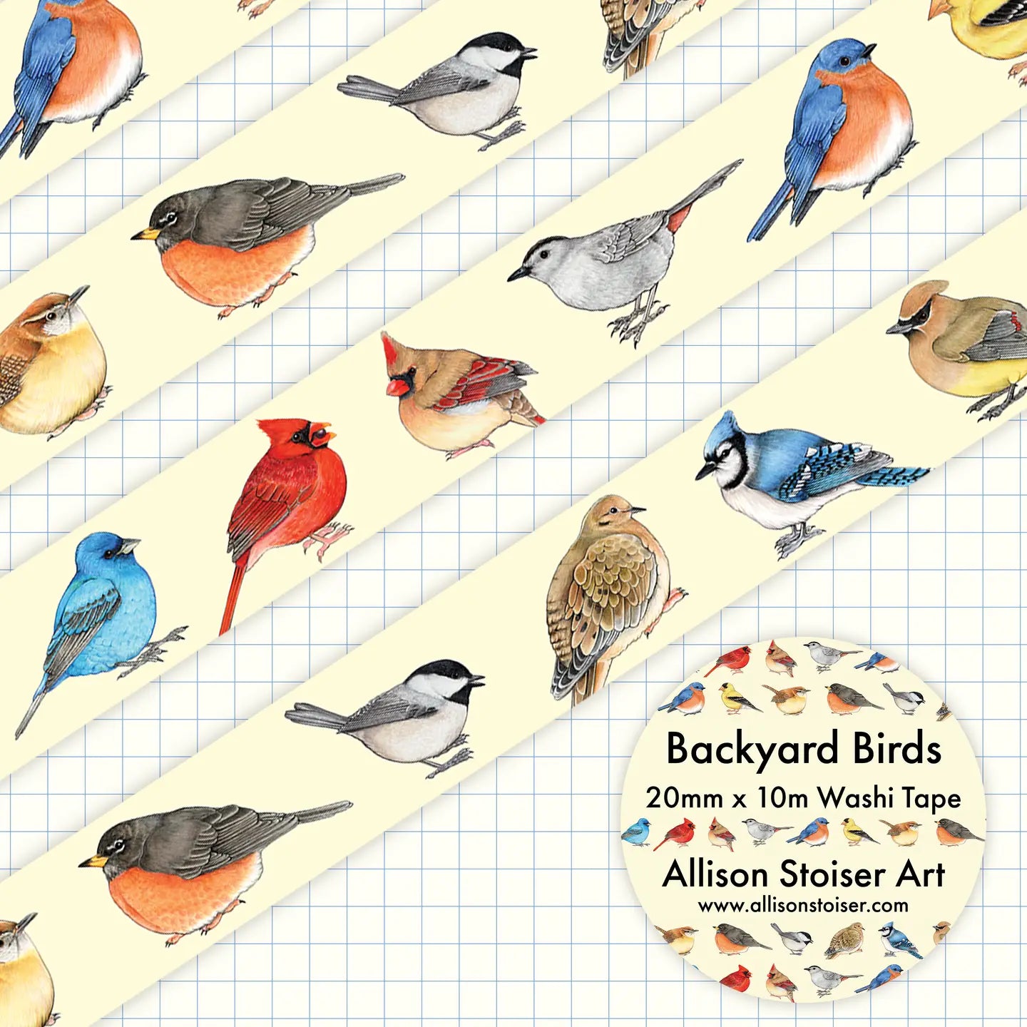 Backyard Birds Wide Washi Tape