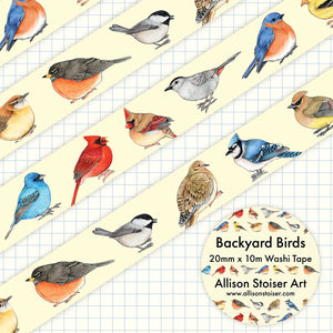 Backyard Birds Wide Washi Tape