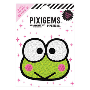 Sticker in. the image of Keroppi character in green.