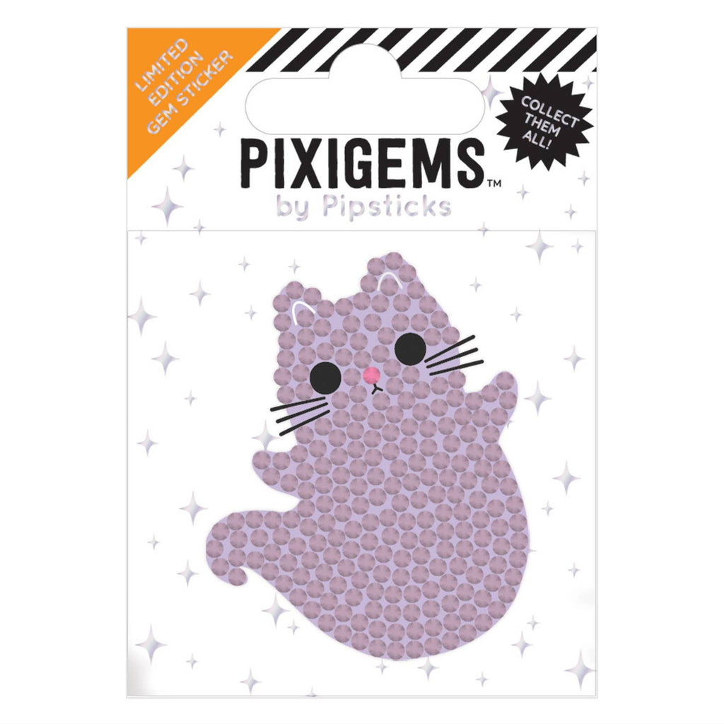 Sticker in the image of a purple cat.
