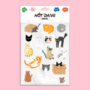 Iron on sheet of images of cats.
