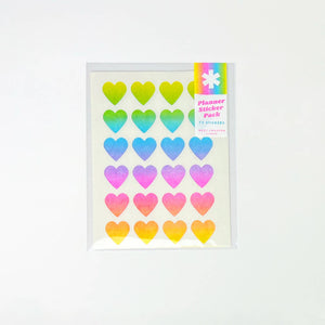 Rainbow Hearts Planner Sticker Pack