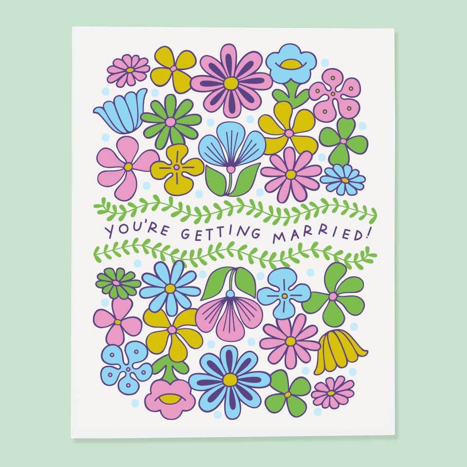 Flowered You're Getting Married Card