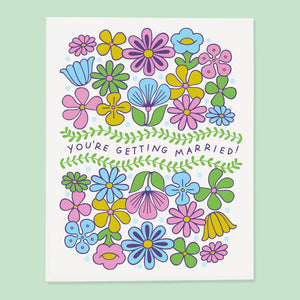 Flowered You're Getting Married Card