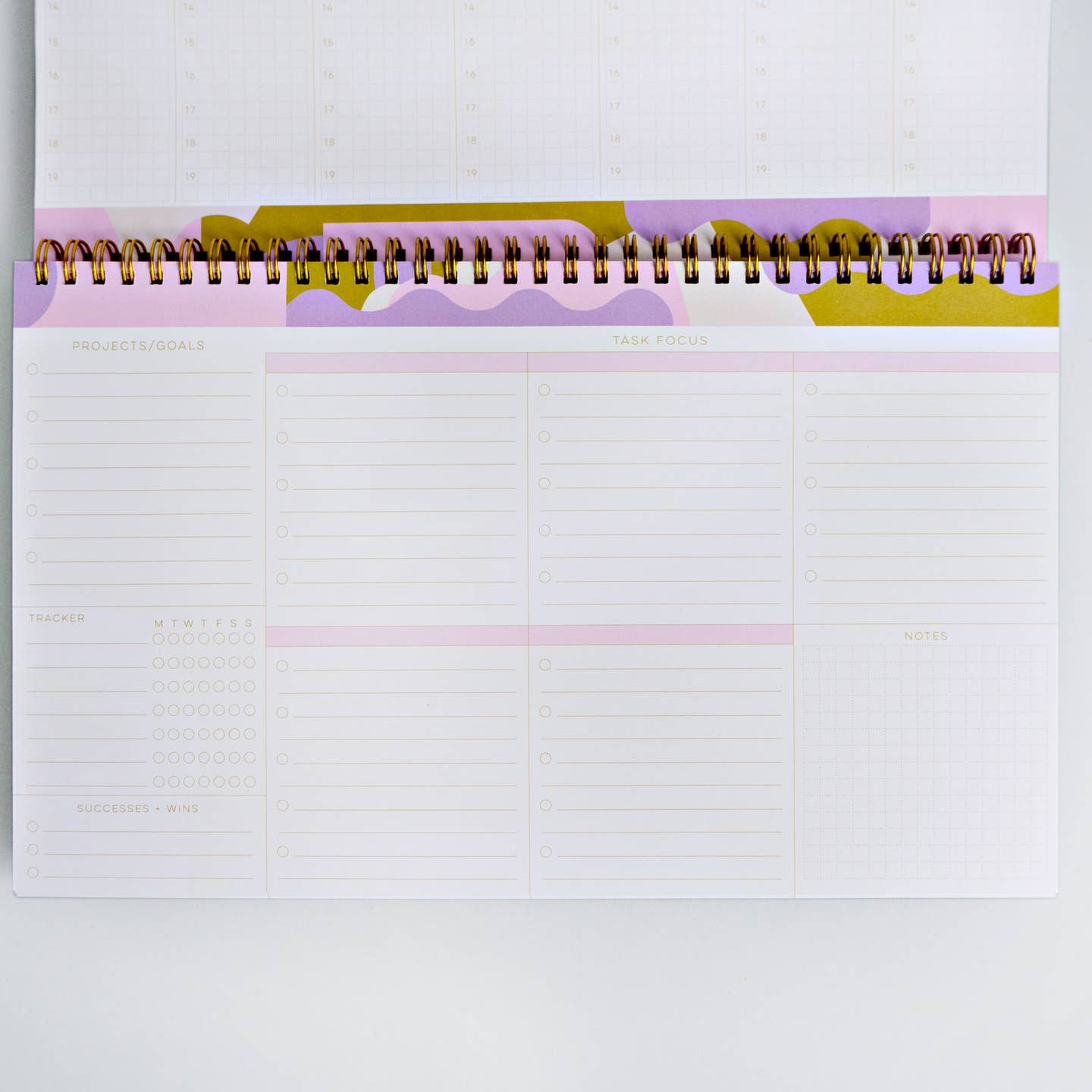 Planner page with white background and lilac lines and text says, "Projects/Goals". 