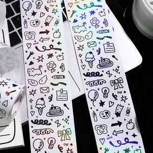 Black & White Daily Planner Sticker Roll