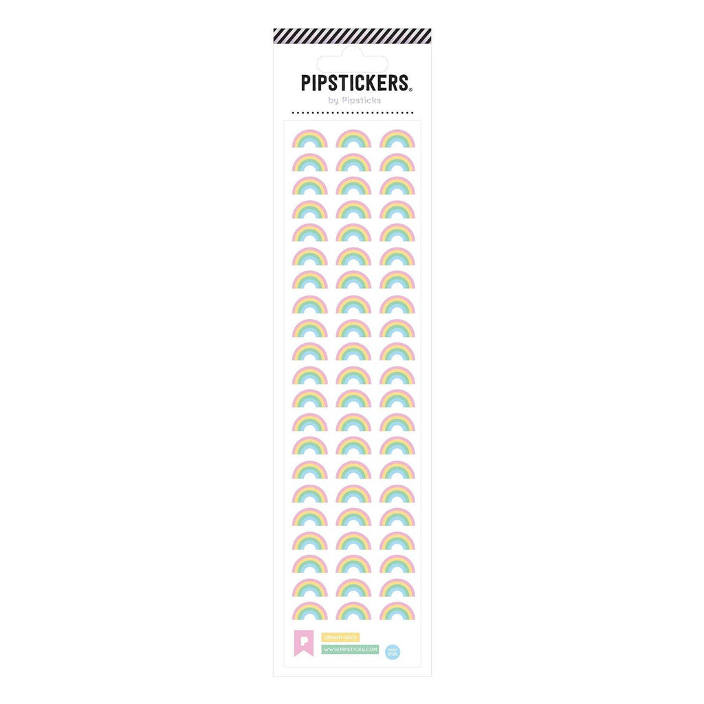 Sticker sheet with images of small rainbows.