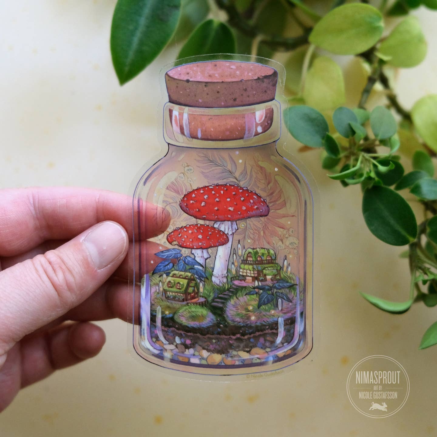 Mushroom Terrarium Clear Sticker