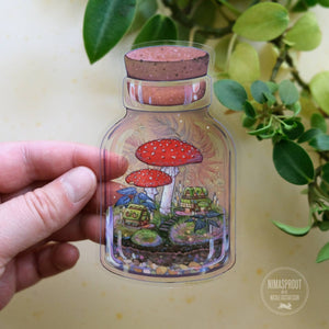 Mushroom Terrarium Clear Sticker