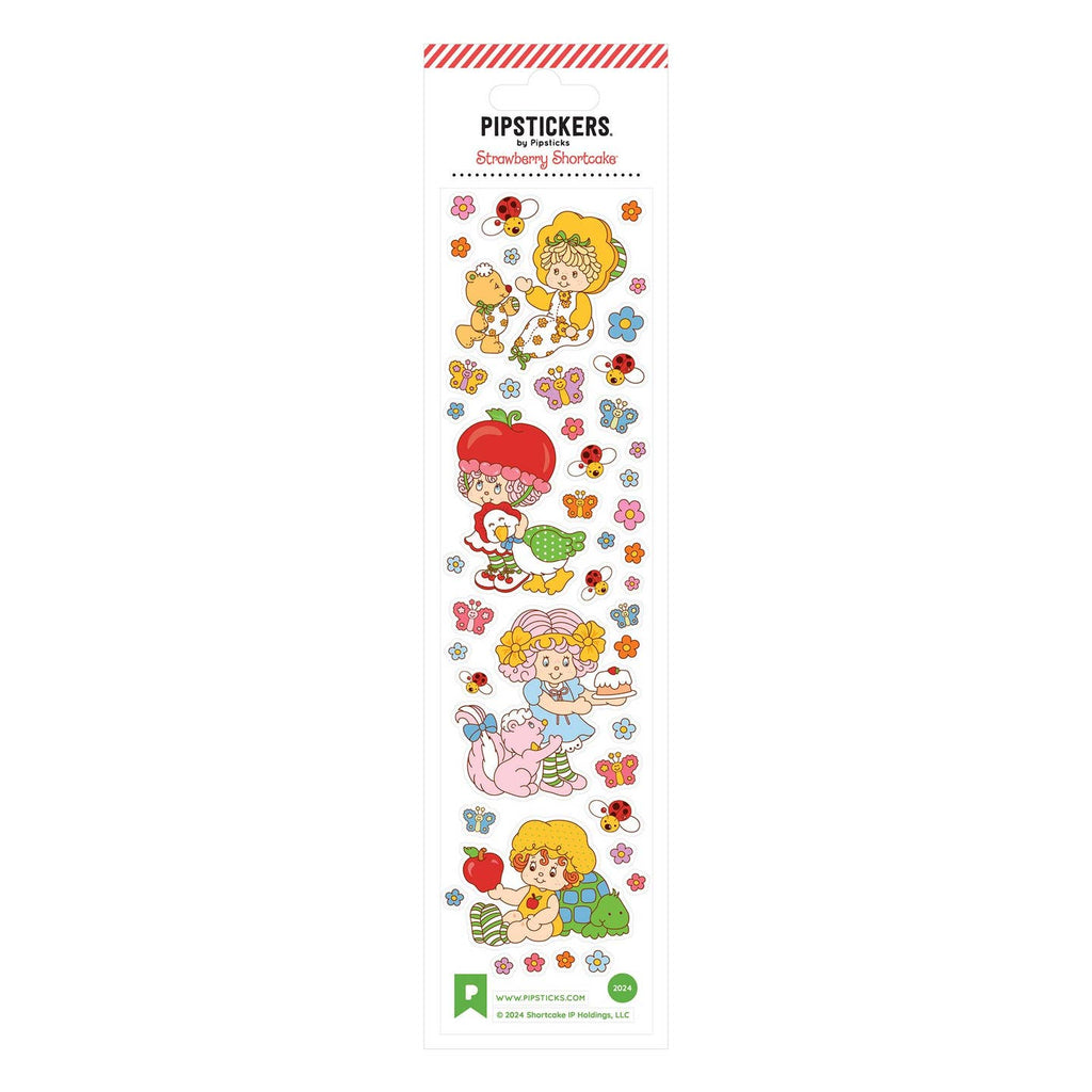 Decorative sticker sheet with images of Strawberry Shortcake and friends.