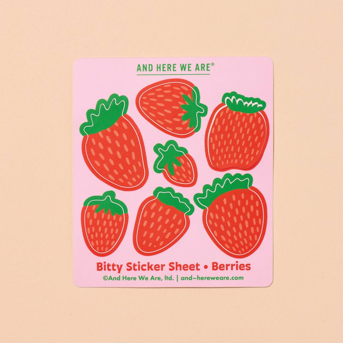 Strawberry Bitty Vinyl Sticker Sheet