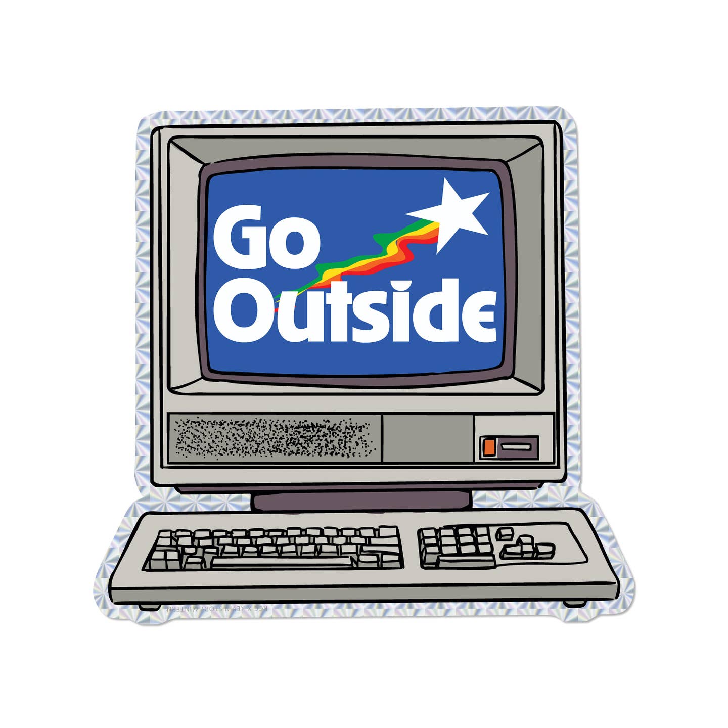 Go Outside Computer Prism Sticker
