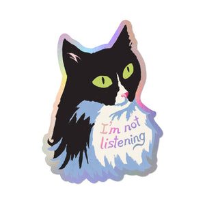 Not Listening Kitty Sticker