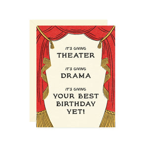 Giving Drama Birthday Card