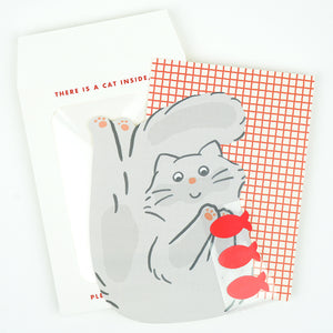 Kitty in an Envelope Letter Set - Grey