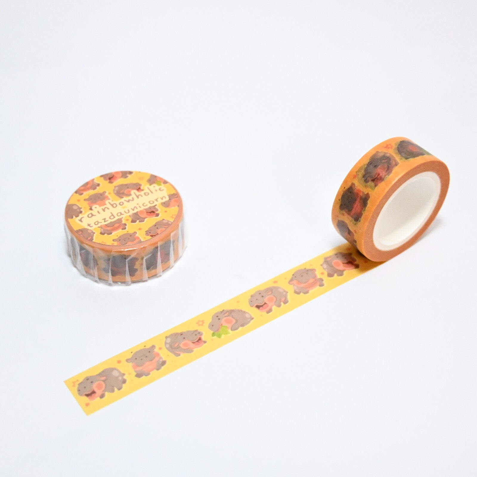 Rainbowholic x Tazdaunicorn Baby Hippo Washi Tape
