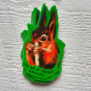 Red Squirrel Snacker Sticker