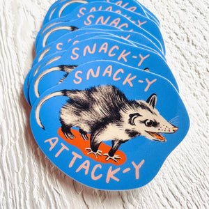 Snacky Attack-y Possum Sticker