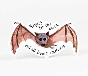 Respect For The Earth Bat Sticker
