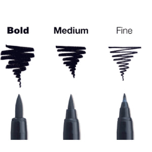 Pigma Professional Black Brush Pens - 3 Sizes