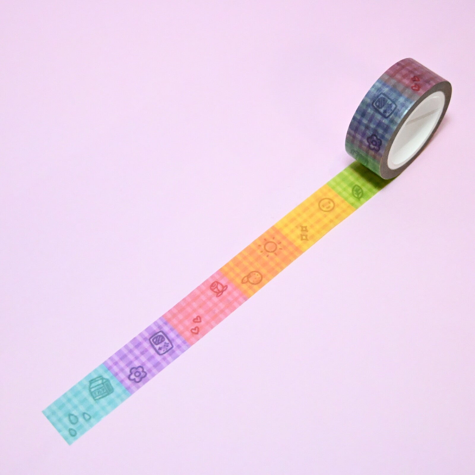 Rainbowholic x Tazdaunicorn Gingham Scribble  Washi Tape