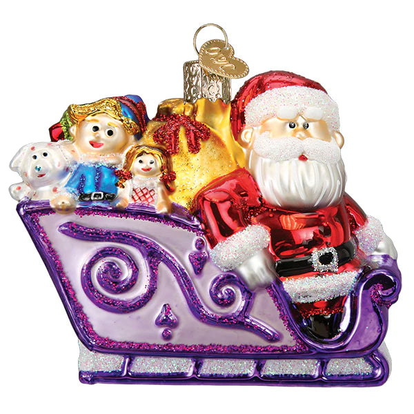 Santa Sleigh Ornament