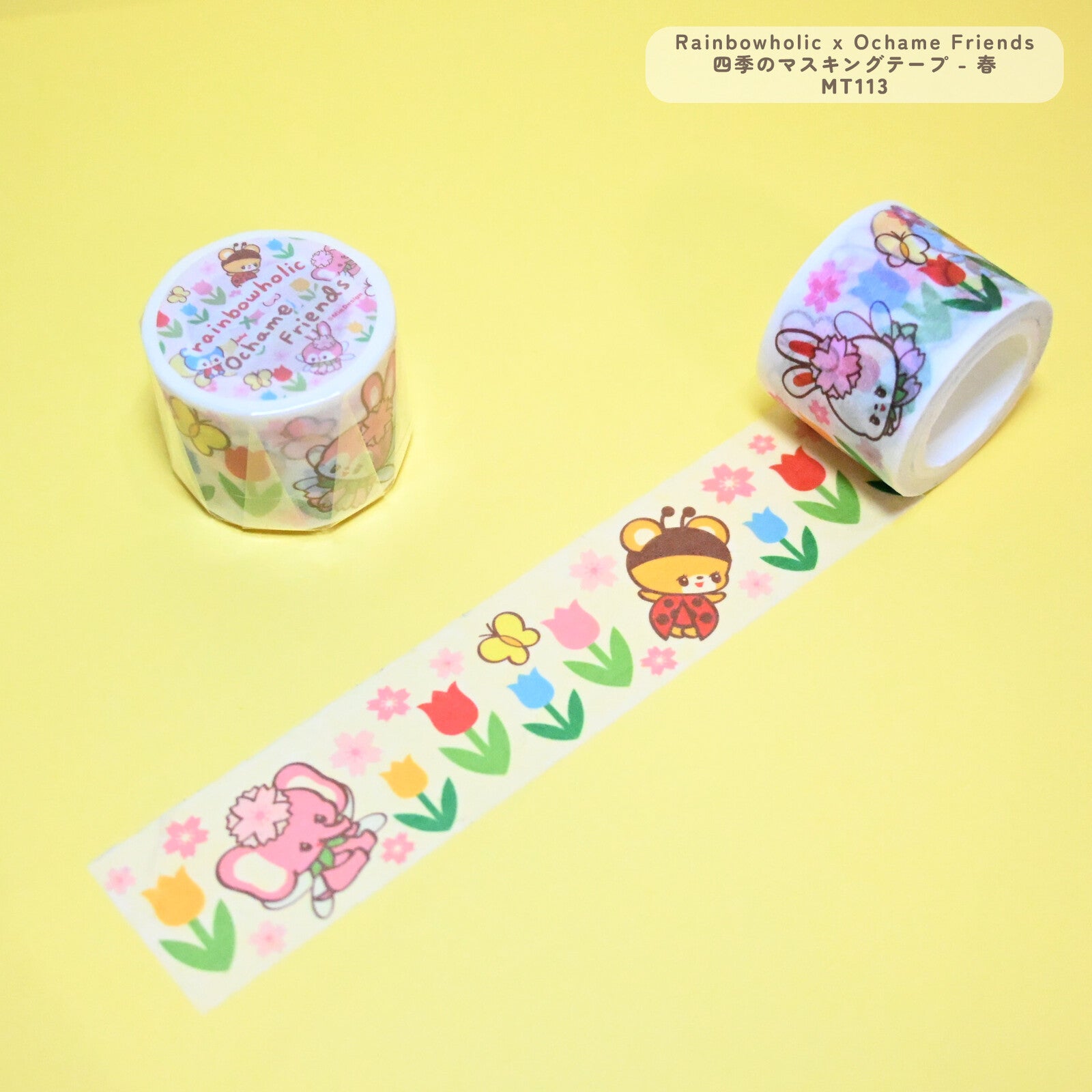 Rainbowholic x Ochame Friends Four Seasons Spring Washi Tape