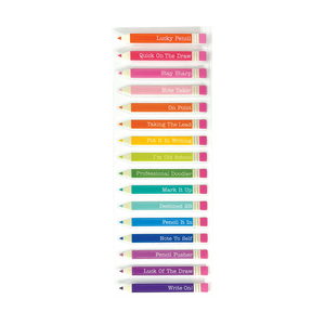 Image of pencils stickers in rainbow colors.  