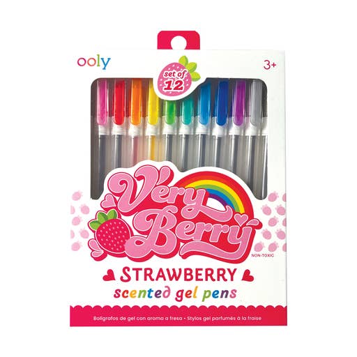 Image of box  brightly colored markers gel in rainbow colors.