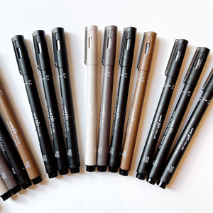 Uni-ball PIN Fine Line Pens - Black, Sepia and Grey