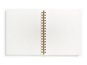 mage of opened notebook with ivory background and light blue graph. 