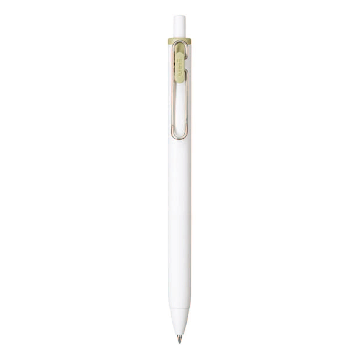 Single Olive Green pen with white barrel and clip in green to match the pen ink color
